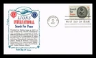 DR JIM STAMPS US COVER LIONS INTERNATIONAL SEARCH FOR PEACE FDC KHOL KRAFT