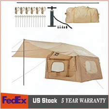3–6 Person Inflatable Camping Tent Blow Up with Sunroof, Stove Jack & Rainfly