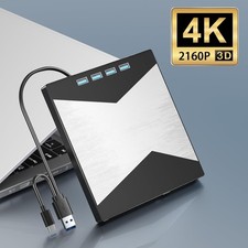 External Blu Ray Drives, 4K Portable Blu Ray Burner USB 3.0 Type-C