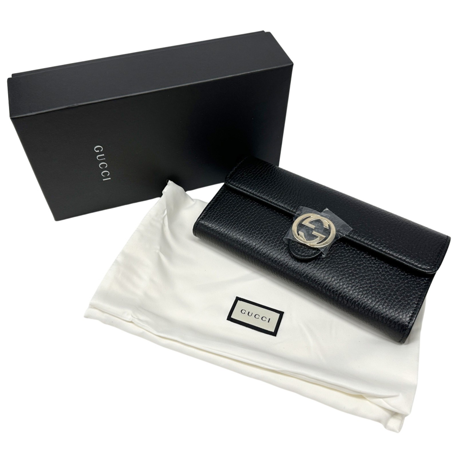 Gucci Women's Interlocking Long Wallet in Black Leather (615524) GZl1ffkw thumbnail 6