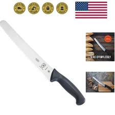 M23210 Millennia Black Handle, 10-Inch Wide Wavy Edge, Bread Knife