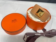 Authentique Bracelet Hermès Beige Médor Cuir de veau avec boite Made in France