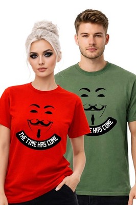 Unisex T-Shirt The Time Has Come Streetwear Rebel Anonymous Maske Premium S-3XL