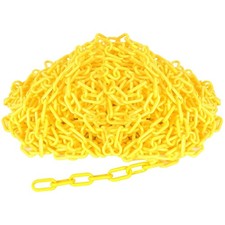 50FT Plastic Chain, Yellow Chain Links, Waterproof 50FT, 