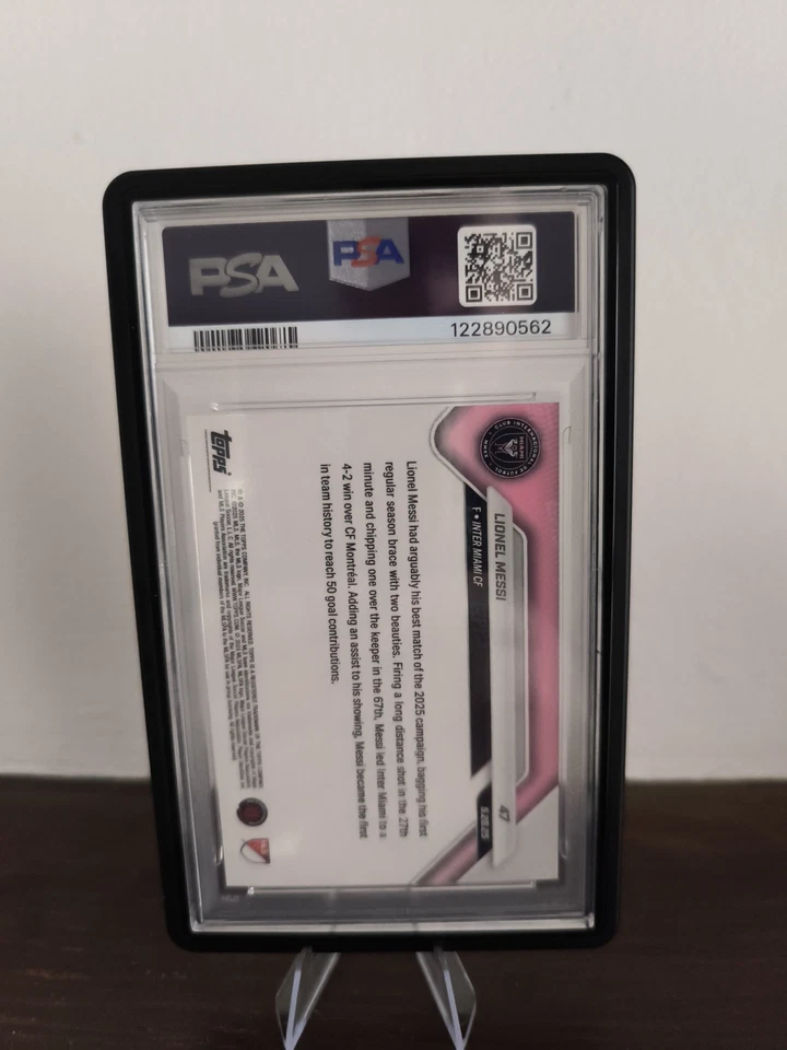 2025 Topps Now MLS Lionel Messiprimero en alcanzar 50 goles #47PSA 10 GEMA Int - Imagen 2 de 3