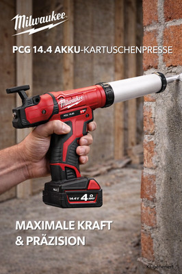 Milwaukee PCG 14.4 Akku Kartuschenpresse SET inkl. 14.4 V Akku & Ladegerät #C