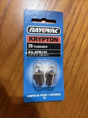 Rayovac K2-2 KPR102 Krypton Bulb for 2D Flashlights 2 Bulbs