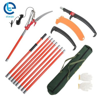 30Feet Tree Pole Pruner Manual Branches Trimmer Tree For Pruning Palm Orange-red