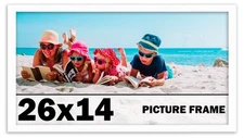 26x14 Frame White Wood Picture Photo Frame with UV Acrylic and Acid Free Backing
