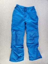 Lands End Kids Blue Ski Snow Pants Ski Grow Cuffs Water Resistant Lined SZ 12