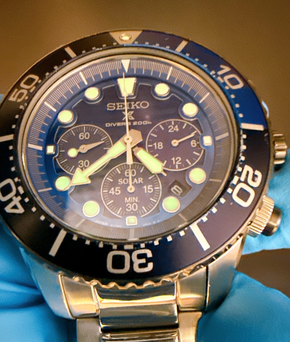 SEIKO Prospex V175-0AD0 Special Blue Chronograph Divers Solar Qz