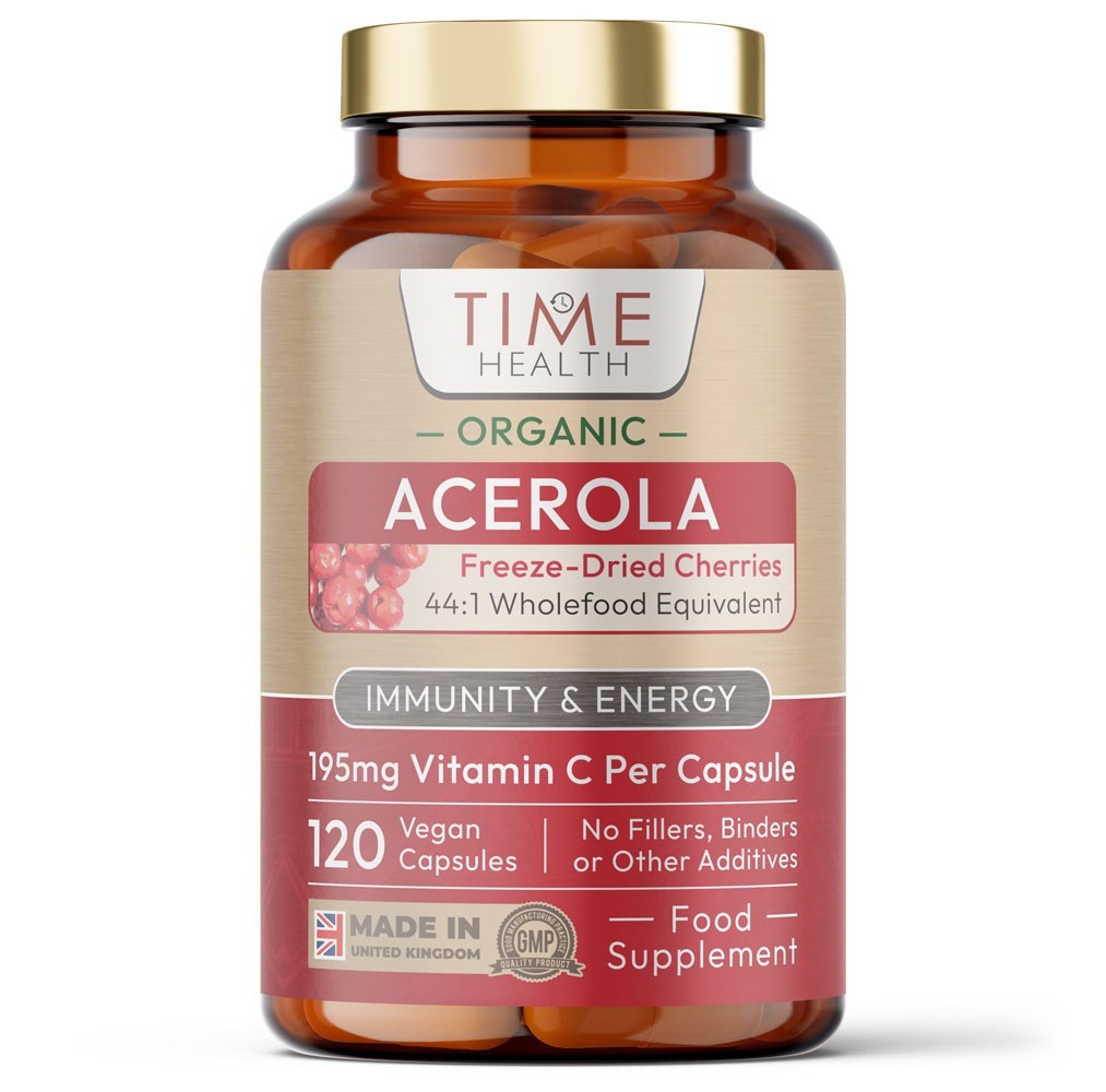Organic Acerola Cherry Capsules – Natural & Wholefood – 26% Vitamin C –