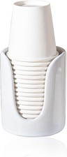Bathroom Cup Dispenser Small Cup Holder for Bathroom, Ceramic Mouthwash Cups 3 4