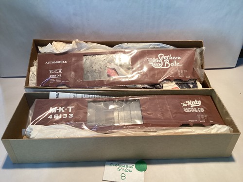 2 kits de vagones de carga vintage Athearn escala O KATY #46133 Kansas City Southern #20805 | Zustand: Used