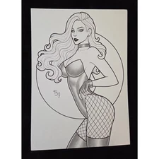 Black Canary DC Comics (8.25" x 11.75") Original Art drawing B/W sketch