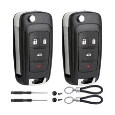 2 Pack Flip Key Fob Shell Replacement 4 Button for Cruze Equinox C...