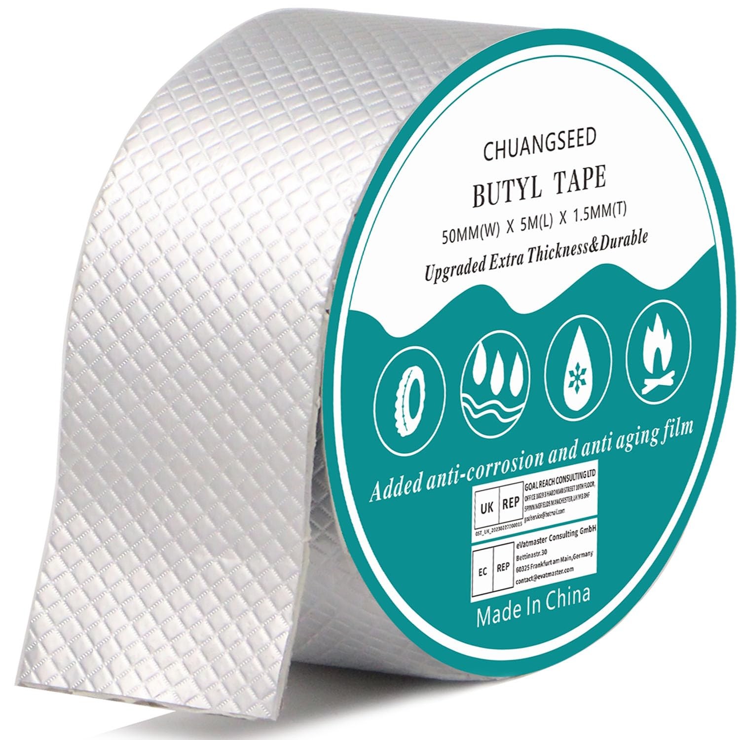 Ruban butyle aluminium stop fuite toiture 5cm x 5m bande anti infiltration