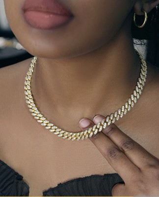 8MM ICED CUBAN LINK IN 18K GOLD
