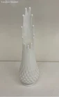 VTG Fenton Art Glass Vase White Milk Glass Hobnail Pattern 12.5" Tall