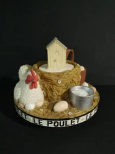 Our America Candle Capper Resin with Hen & Eggs Farmhouse Decor - Le Poulet 