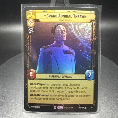 #ad Star Wars Unlimited Secrets of Power Grand Admiral Thrawn #703 LEGENDARAY FOIL $5.00