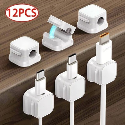 Magnetic Cable Clip Holder 7.5mm Cord Organizer Adhesive Wire Management for Des