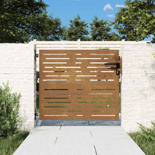 Garden Gate Black 85x125cm Powdercoated Steel Laser Cut Security Deadbolt w/Lock