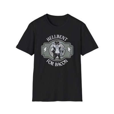 Hellbent for Bacon Heavy Metal Pig T-Shirt | Metal Band Bacon Shirt