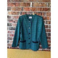 Cricket Lane Green Plaid Jacket Women s Size:14 Vintage