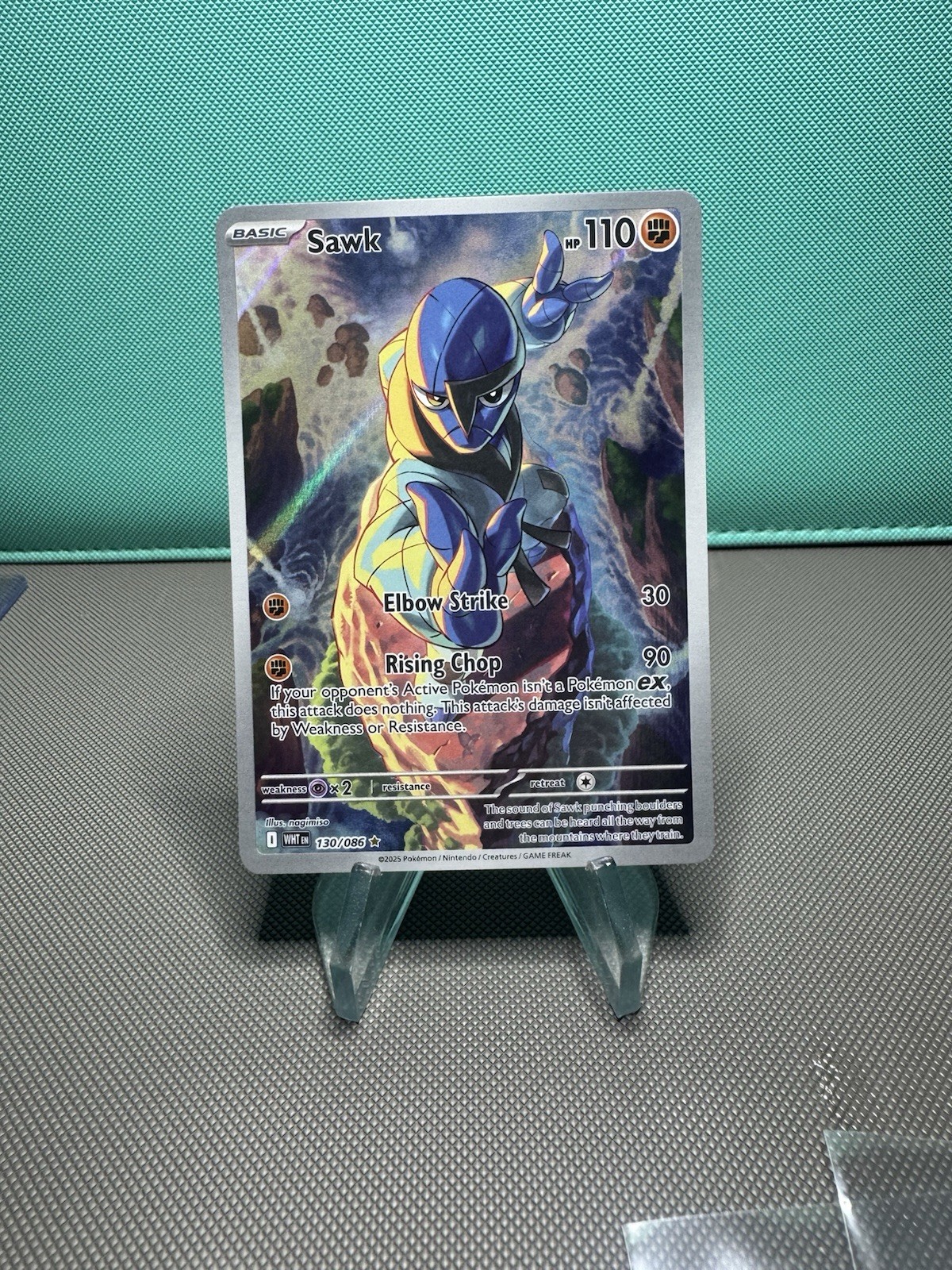 Sawk 130/086 Illustration Rare White Flare Pokemon Holo Near Mint