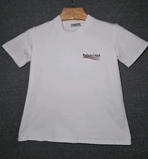 BALENCIAGA POLITICAL CAMPAIGN IVORY COTTON T-SHIRT SIZE XXS