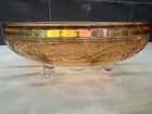 Imperial Glass Marigold Carnival Bowl Lustre Rose Open Rose Vintage Iridescent