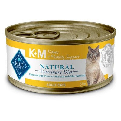 Blue Buffalo Natural Veterinary Diet K+M Kidney + Mobility Support Wet Cat Food,