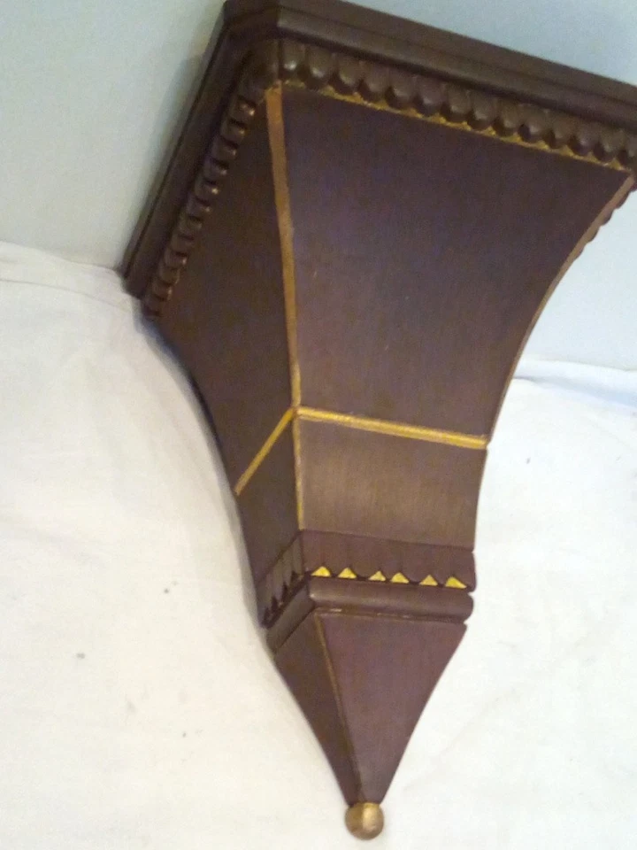 schwere Barock Wandkonsole um 1900 gefasst und geschnitzt - 2,8 Kilo - Bild 4 von 4