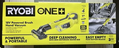 NEW! RYOBI 18V CORDLESS HAND VACUUM CLEANER W/ POWERED BRUSH PCL700B (TOOL ONLY)