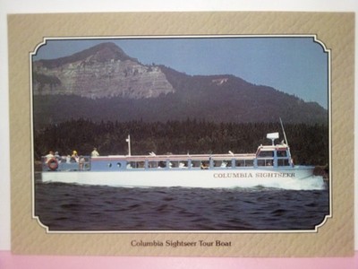 OR WA Columbia gorge Sightseer Tour Boat excursion route map on back 