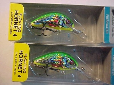 2 NEW Salmo Hornet 4 floating crankbait CALIFORNIA CRUSH 1 5/8'' 1/16OZ.