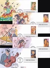 LATIN MUSIC LEGENDS #4497-4501 US FDC 2011 MELISSA FOX HAND PAINTED FDC #8/10