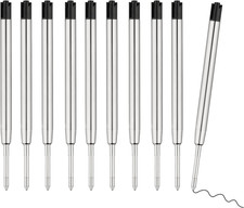 10 Pcs Replaceable Ballpoint Pen Refills, Black Ink Refill, 1Mm Medium Refill Co