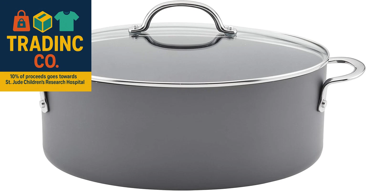 80090 Professional Hard Anodized Nonstick Cookware Oval Pasta Pot/Braiser, 8 Qua
Opens in a new wind