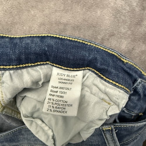 Judy Blue Damenjeans 13/31 Skinny Fit Mid-Rise Distressed Stretch Denim gebraucht, in einwandfreiem Zustand - Bild 7 von 12