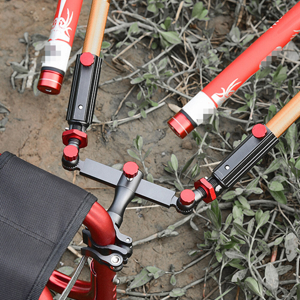 Adjustable Fish Pole Rack Fishing Rod Ground Stand Folding Catfishing