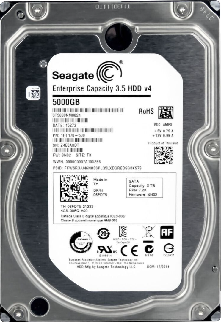 Hard Drive Dell 06FDT5 ST5000NM0024 5TB 7200RPM 128MB SATA III 3.5