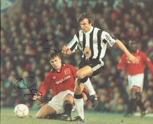 David Beckham & David Ginola - Man Utd & Newcastle - signiertes Foto - COA (27271) - Bild 1 von 1