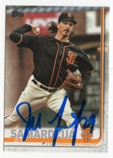 JEFF SAMARDZIJA Signed Autographed 2019 Topps Series 2 Two Card SF Giants #574