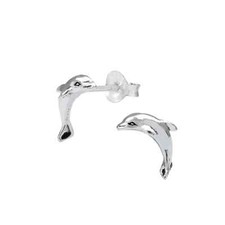 Tiny Dolphin Stud Earrings / 925 Sterling Silver / Hypoallergenic