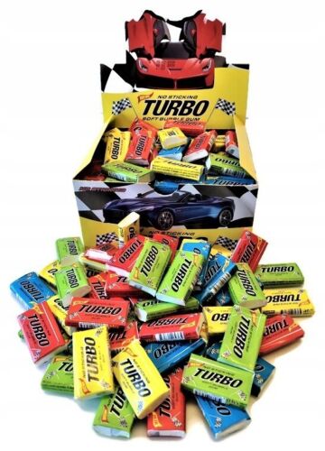 TURBO Bubble Gum Full Box 100pcs / 400g / 14.10oz - Picture 2 of 3