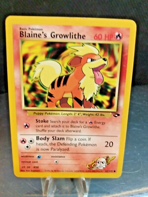 Blaine's Growlithe 62/132 1st Edition - Gym Heroes - Pokemon Card - | eBay