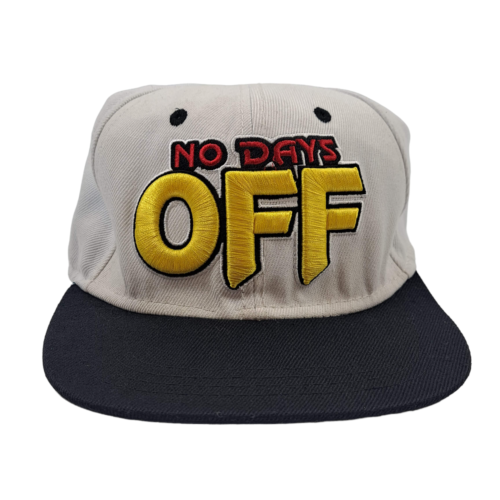 Rock Smith No Days Off White Black Yellow Red Hat Cap Snapback - Picture 1 of 13