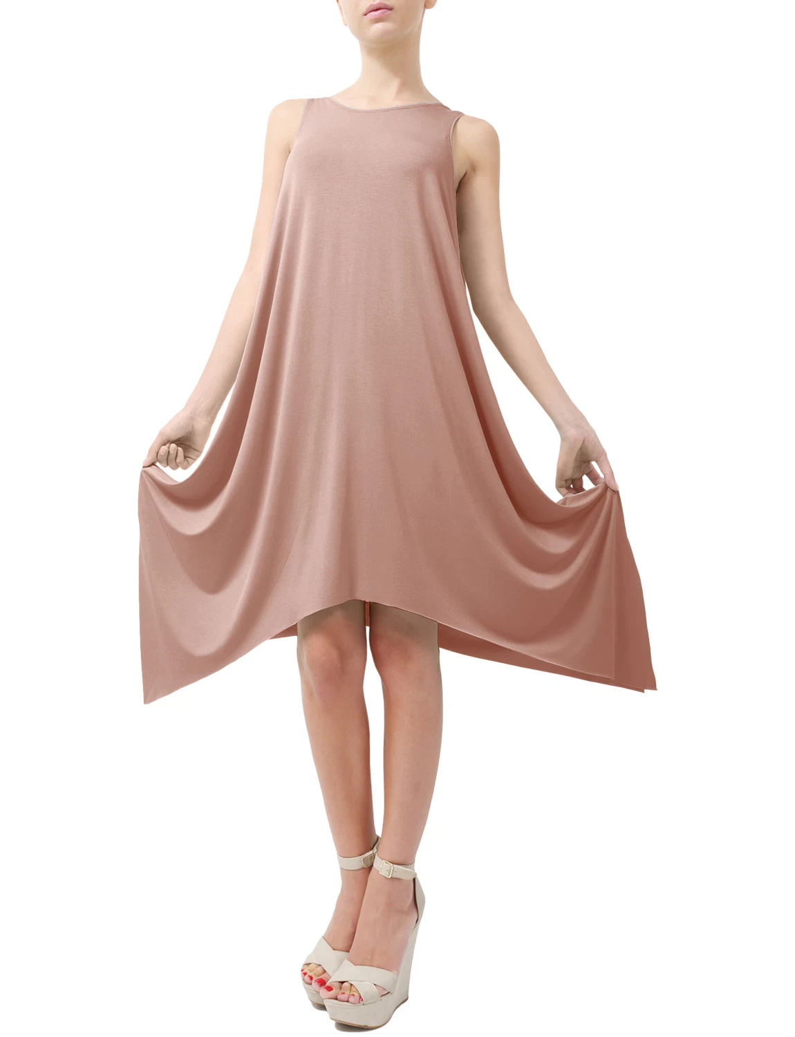 OFF WHITE Abito donna NE People maxi senza maniche lungo orlo a fazzoletto made in USA NEWDR16